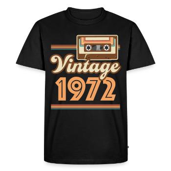 1972 Année de construction vintage - T-shirt Premium bio Homme - noir - Devant - Nico (187cm)