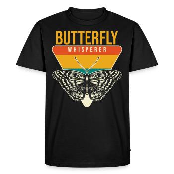 Papillons Butterfly Whisperer - T-shirt Premium bio Homme - noir - Devant - Nico (187cm)