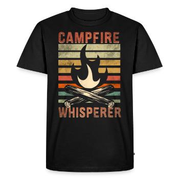 Campfire Camping - Men's Premium Organic T-Shirt - black - Front - Nico (187cm)