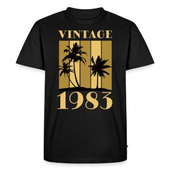 Année de naissance 1983 Année de naissance Date de naissance Millésime - T-shirt Premium bio Homme - noir - Devant - Nico (187cm)
