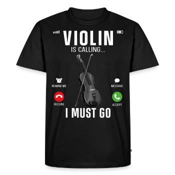 Violin Violinist Phone Display - Men's Premium Organic T-Shirt - black - Front - Nico (187cm)