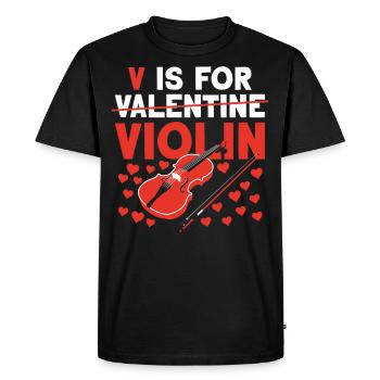 Violoniste Violoniste Saint-Valentin V - T-shirt Premium bio Homme - noir - Devant - Nico (187cm)