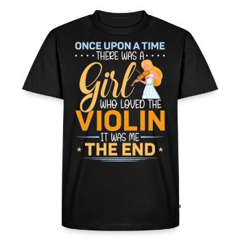 Violoniste Fille Il était une fois - T-shirt Premium bio Homme - noir - Devant - Nico (187cm)