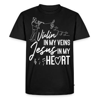 Violoniste Violoniste Jesus Christian - T-shirt Premium bio Homme - noir - Devant - Nico (187cm)