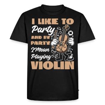Violoniste J’aime faire la fête - T-shirt Premium bio Homme - noir - Devant - Nico (187cm)