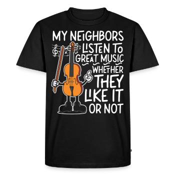 Violoniste Violoniste Mes Voisins - T-shirt Premium bio Homme - noir - Devant - Nico (187cm)