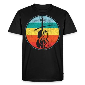 Violon Violoniste Rétro Vintage - T-shirt Premium bio Homme - noir - Devant - Nico (187cm)