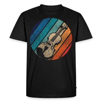 Violon Violoniste Rétro Vintage - T-shirt Premium bio Homme - noir - Devant - Nico (187cm)