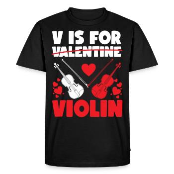Violoniste Violoniste Saint-Valentin V - T-shirt Premium bio Homme - noir - Devant - Nico (187cm)