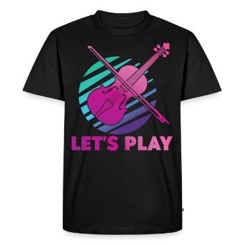 Violon Violoniste Rétro Années 80 90s - T-shirt Premium bio Homme - noir - Devant - Nico (187cm)