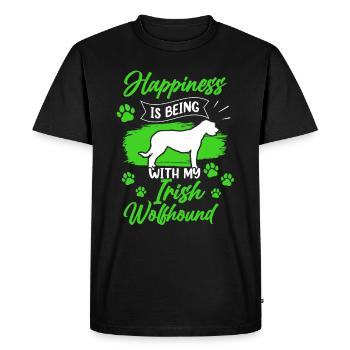 Irish Wolfhound makes Ireland Greyhound happy - Men's Premium Organic T-Shirt - black - Front - Nico (187cm)