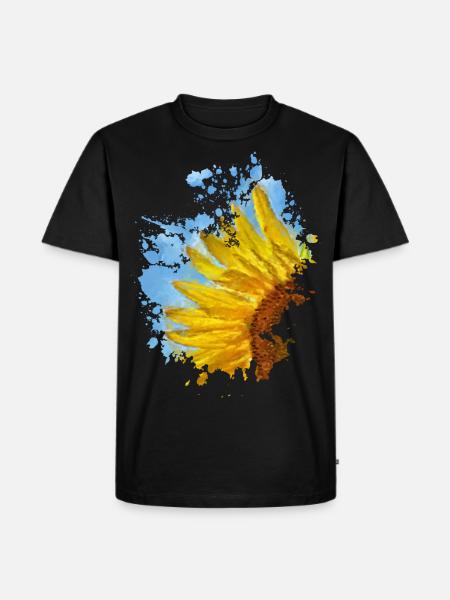 Sonnenblume - Männer Premium Bio T-Shirt - Schwarz