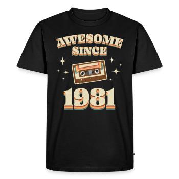 1981 born vintage vintage gift idea retro - Men's Premium Organic T-Shirt - black - Front - Nico (187cm)