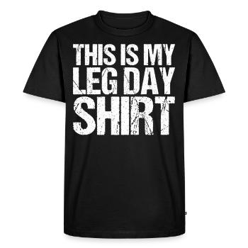 Vêtements de jour de jambe drôles pour les amateurs de gymnastique - T-shirt Premium bio Homme - noir - Devant - Nico (187cm)