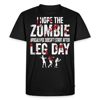 Drôle de journée de jambe de zombie pour les amateurs de gymnastique - T-shirt Premium bio Homme - noir - Devant - Nico (187cm)