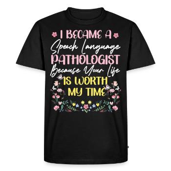 Speech Therapist Therapy Assistant - Men's Premium Organic T-Shirt - black - Front - Nico (187cm)