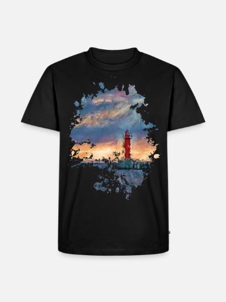Leuchtturm - Männer Premium Bio T-Shirt - Schwarz