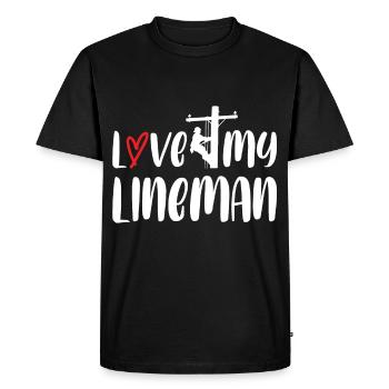 Love My Lineman For Lineman And Electrician's Wife - Men's Premium Organic T-Shirt - black - Front - Nico (187cm)