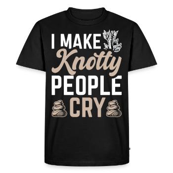 I Make Knotty People Cry Funny For Massage Therapi - Men's Premium Organic T-Shirt - black - Front - Nico (187cm)