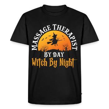 Funny Massage Therapist By Day Witch Night For Mas - Men's Premium Organic T-Shirt - black - Front - Nico (187cm)