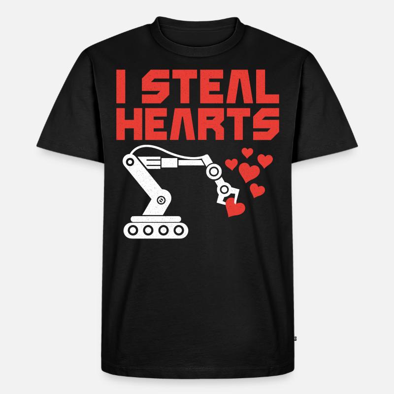 Robot Robotics Engineer Valentines - Männer Premium Bio T-Shirt - Schwarz