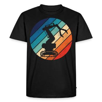 Robot Robotique Ingénieur Rétro - T-shirt Premium bio Homme - noir - Devant - Nico (187cm)