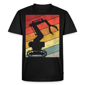 Robot Robotique Ingénieur Rétro - T-shirt Premium bio Homme - noir - Devant - Nico (187cm)