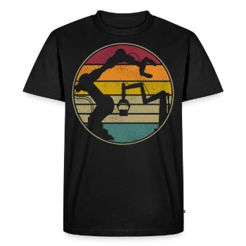 Robot Robotique Ingénieur Rétro - T-shirt Premium bio Homme - noir - Devant - Nico (187cm)