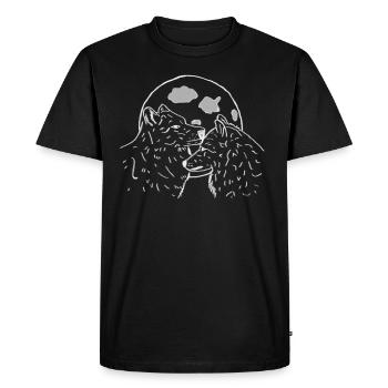 Wolves Moon White - Men's Premium Organic T-Shirt - black - Front - Nico (187cm)
