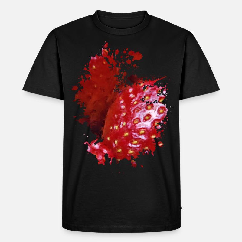 Strawberry - Männer Premium Bio T-Shirt - Schwarz