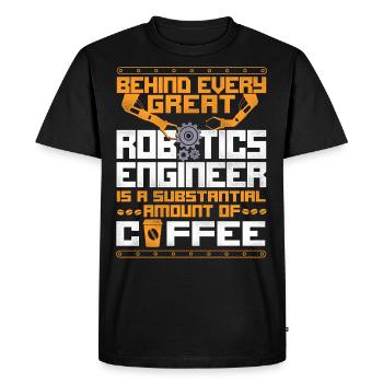 Robot Robotics Engineer Coffee - Men's Premium Organic T-Shirt - black - Front - Nico (187cm)