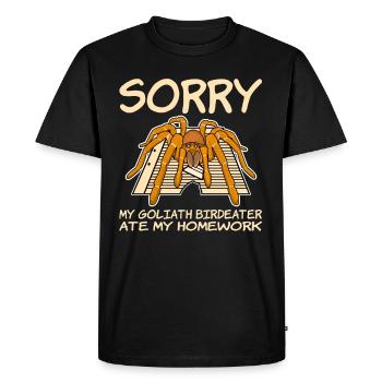 Ma tarentule a mangé mes devoirs - T-shirt Premium bio Homme - noir - Devant - Nico (187cm)