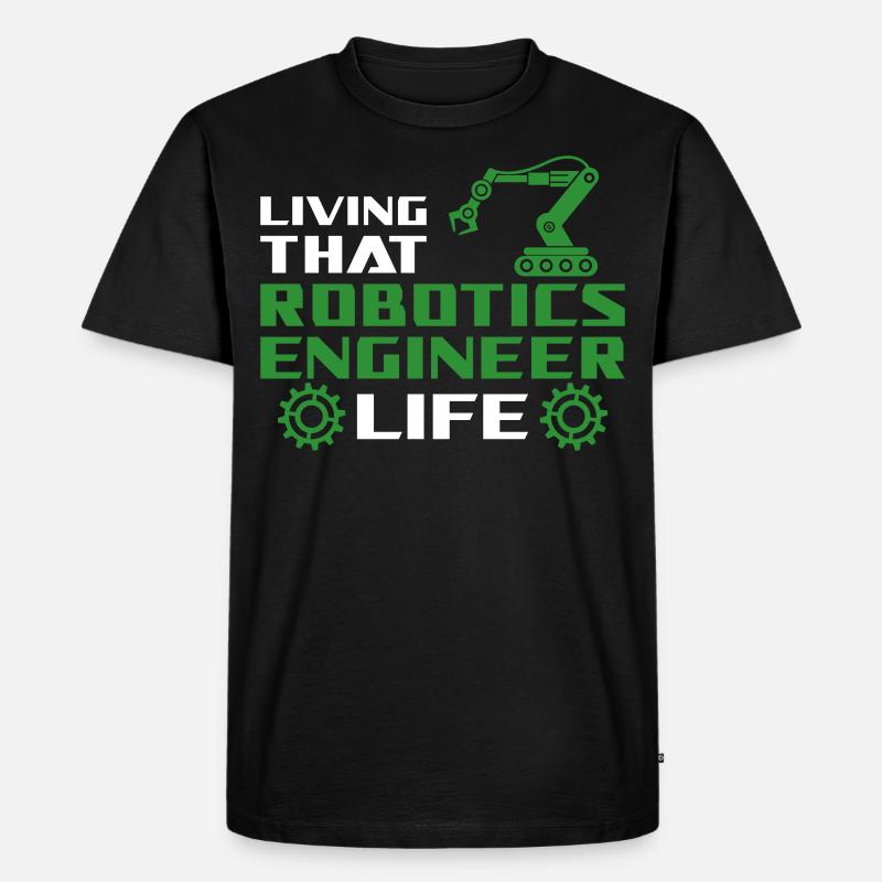 Robot Robotics Engineer Living - Männer Premium Bio T-Shirt - Schwarz