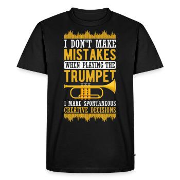 Je ne fais pas d’erreurs en jouant de la trompette, je ma - T-shirt Premium bio Homme - noir - Devant - Nico (187cm)