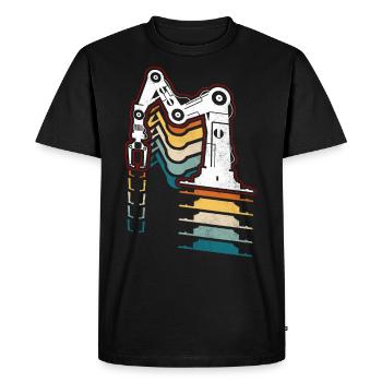 Robot Robotique Ingénieur Rétro - T-shirt Premium bio Homme - noir - Devant - Nico (187cm)