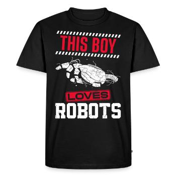 Robot Robotics Engineer Boy This - Men's Premium Organic T-Shirt - black - Front - Nico (187cm)