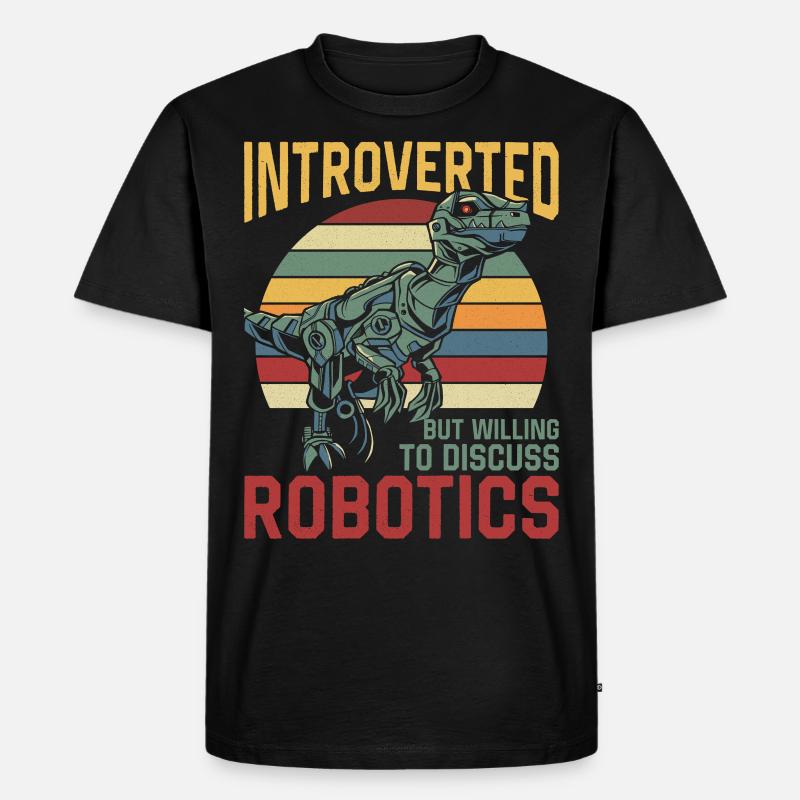 Robot Robotics Engineer Retro - Männer Premium Bio T-Shirt - Schwarz