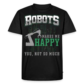 Robot Robotique Ingénieur Robots - T-shirt Premium bio Homme - noir - Devant - Nico (187cm)
