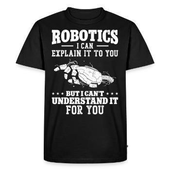 Robot Robotique Ingénieur Robotique I - T-shirt Premium bio Homme - noir - Devant - Nico (187cm)