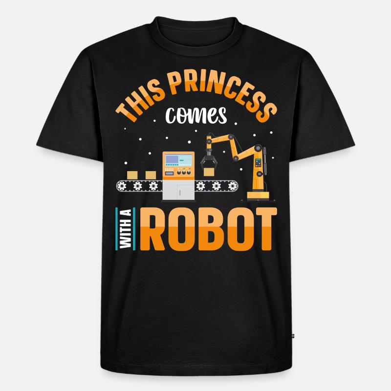Robot Robotics Engineer Female - Männer Premium Bio T-Shirt - Schwarz