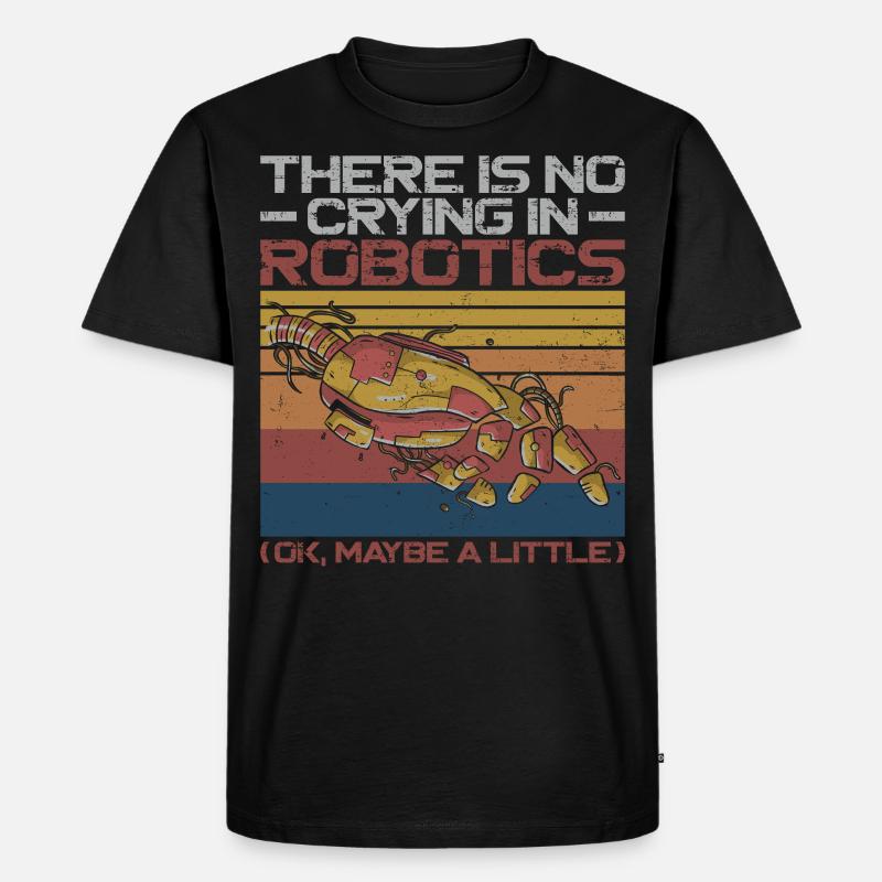 Robot Robotics Engineer Retro - Männer Premium Bio T-Shirt - Schwarz