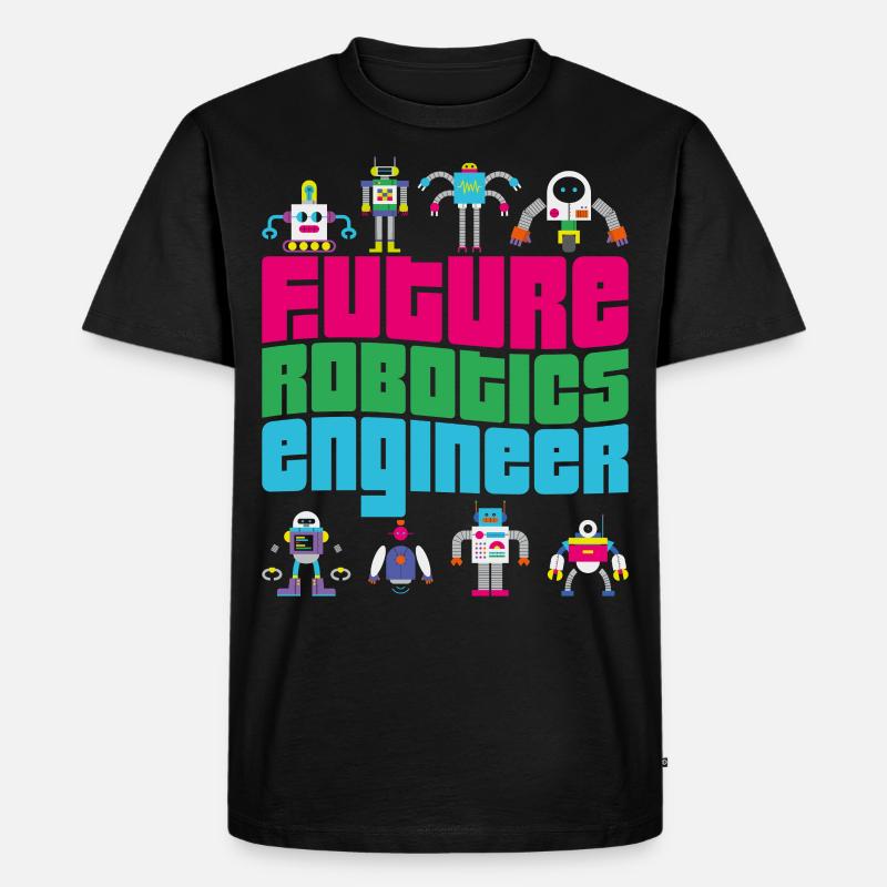 Robot Robotics Engineer Boy Girl - Männer Premium Bio T-Shirt - Schwarz