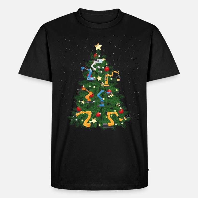 Robot Robotics Engineer Christmas - Männer Premium Bio T-Shirt - Schwarz