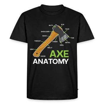 Anatomie de hache amusante pour lanceur de hache - T-shirt Premium bio Homme - noir - Devant - Nico (187cm)