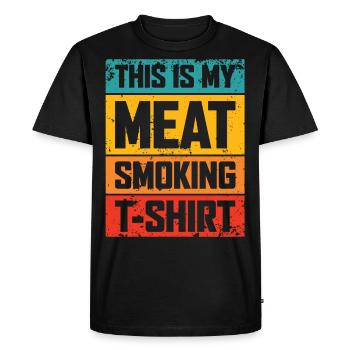 C’est mon t-shirt à fumer de la viande drôle pour barbecue fumer - T-shirt Premium bio Homme - noir - Devant - Nico (187cm)