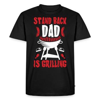 Le père fumeur de barbecue fait des grillades pour un chef de barbecue - T-shirt Premium bio Homme - noir - Devant - Nico (187cm)
