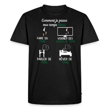 temps libre trail cadeau trailler - T-shirt Premium bio Homme - noir - Devant - Nico (187cm)