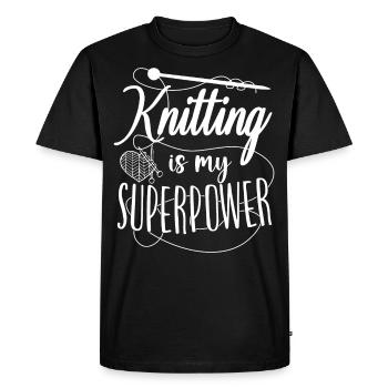 Knitting Knitter Knitting Is My - Men's Premium Organic T-Shirt - black - Front - Nico (187cm)