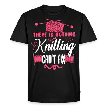 Tricoter Tricoter Il n’y a rien - T-shirt Premium bio Homme - noir - Devant - Nico (187cm)