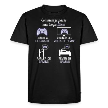 console temps libre jouer à la console cadeau game - T-shirt Premium bio Homme - noir - Devant - Nico (187cm)
